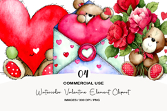 Watercolor Valentine Element Clipart Product Image 1