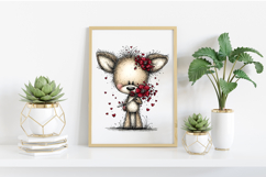 Watercolor Valentine Forest Animals Png Product Image 2