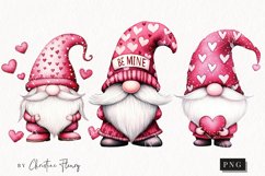 Watercolor Valentine Gnomes | Valentines Day PNG Product Image 1