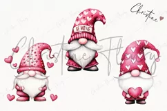Watercolor Valentine Gnomes | Valentines Day PNG Product Image 3