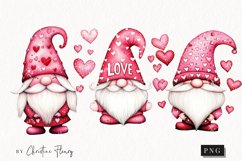Watercolor Valentine Gnomes | Valentines Day PNG Product Image 1