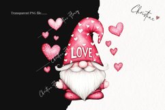 Watercolor Valentine Gnomes | Valentines Day PNG Product Image 2