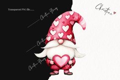 Watercolor Valentine Gnomes | Valentines Day PNG Product Image 2