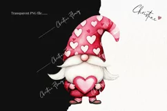 Watercolor Valentine Gnomes | Valentines Day PNG Product Image 2