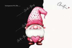Watercolor Valentine Gnomes | Valentines Day PNG Product Image 2