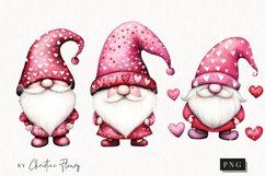 Watercolor Valentine Gnomes | Valentines Day PNG Product Image 1