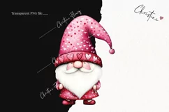 Watercolor Valentine Gnomes | Valentines Day PNG Product Image 2
