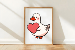 Watercolor Valentine Goose Clipart Product Image 3