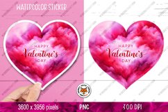 Valentine Heart Sticker PNG, Happy Valentine&#039;s Day PNG Product Image 1