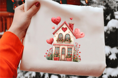 Watercolor Valentine House Clipart Product Image 2