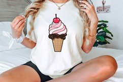 Watercolor Valentine Ice Cream Cone Clipart Bundle Product Image 2