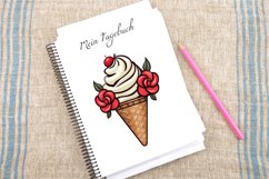 Watercolor Valentine Ice Cream Cone Clipart Bundle Product Image 4