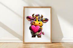 Watercolor Valentine's Animal Clipart Product Image 3