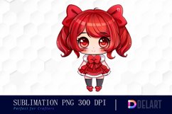 Valentine&#039;s Day Chibi Doll Illustration Clipart Product Image 1