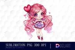 Valentine&#039;s Day Chibi Doll Illustration Clipart Product Image 1