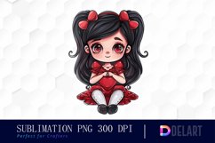 Valentine&#039;s Day Chibi Doll Design Clipart Product Image 1