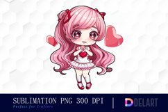 Valentine&#039;s Day Chibi Doll Sublimation PNG Clipart Product Image 1