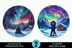 Watercolor Valentine&#039;s Day Couple Exquisite Clipart Product Image 1