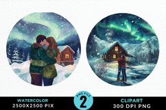 Watercolor Valentine&#039;s Day Couple Exquisite Clipart Product Image 1