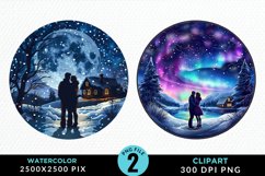 Watercolor Valentine&#039;s Day Couple Exquisite Clipart Product Image 1
