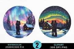 Watercolor Valentine&#039;s Day Couple Exquisite Clipart Product Image 1