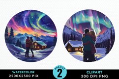 Watercolor Valentine&#039;s Day Couple Exquisite Clipart Product Image 1