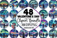 Watercolor Valentine&#039;s Day Couple Clipart Bundle Product Image 1