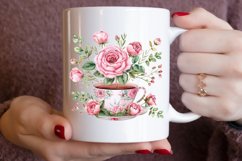 Watercolor Valentine's Roses In A Cup Clipart Bundle Product Image 7