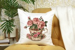 Watercolor Valentine's Roses In A Cup Clipart Bundle Product Image 6