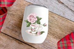 Watercolor Valentine's Roses In A Cup Clipart Bundle Product Image 5
