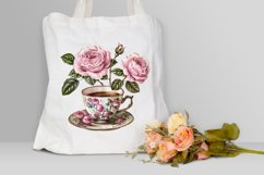 Watercolor Valentine's Roses In A Cup Clipart Bundle Product Image 4