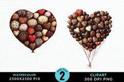 Watercolor Valentines Balloons Illustration Clipart Product Image 1