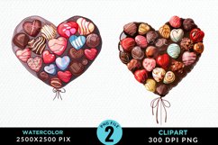Watercolor Valentines Balloons Image Clipart Product Image 1