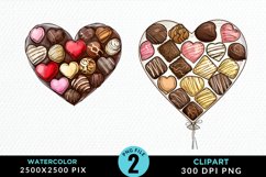 Watercolor Valentines Balloons Illustration Clipart Product Image 1