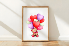 Watercolor Valentines Balloons Clipart Product Image 3