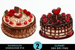 Valentines Cakes Illustration PNG Clipart Product Image 1