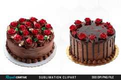 Watercolor Valentines Cakes Illustration Clipart Product Image 1