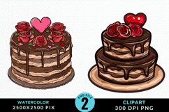 Valentines Cakes Illustration PNG Clipart Product Image 1