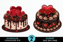 Valentines Cakes Illustration PNG Clipart Product Image 1