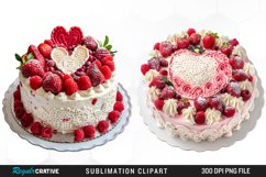 Watercolor Valentines Cakes Illustration Clipart Product Image 1