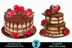 Valentines Cakes Sublimation PNG Clipart Product Image 1