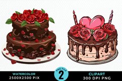 Valentines Cakes Illustration PNG Clipart Product Image 1