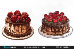 Watercolor Valentines Cakes Illustration Clipart Product Image 1