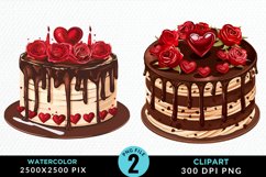 Valentines Cakes Illustration PNG Clipart Product Image 1