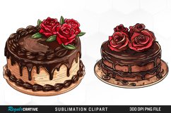 Watercolor Valentines Cakes Graphics Clipart Product Image 1