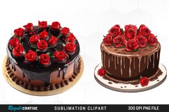 Watercolor Valentines Cakes Illustration Clipart Product Image 1