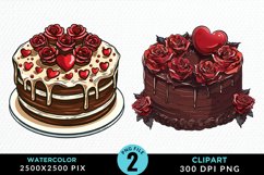 Valentines Cakes Illustration PNG Clipart Product Image 1