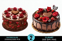 Valentines Cakes Illustration PNG Clipart Product Image 1