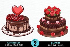 Valentines Cakes Sublimation PNG Clipart Product Image 1