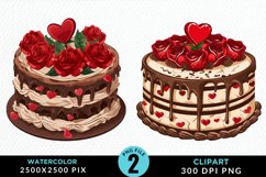 Valentines Cakes Sublimation PNG Clipart Product Image 1